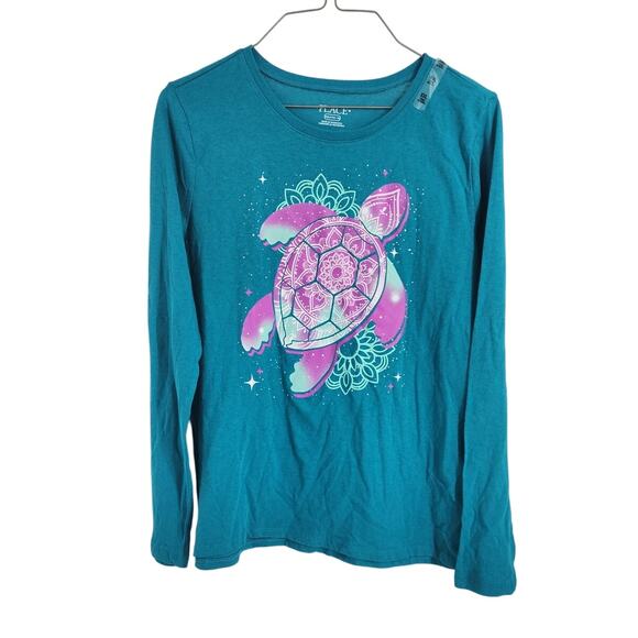 Children's Place Blue Long Sleeve Turtle Graphic Tee Girls Size XXL - Picture 1 of 4